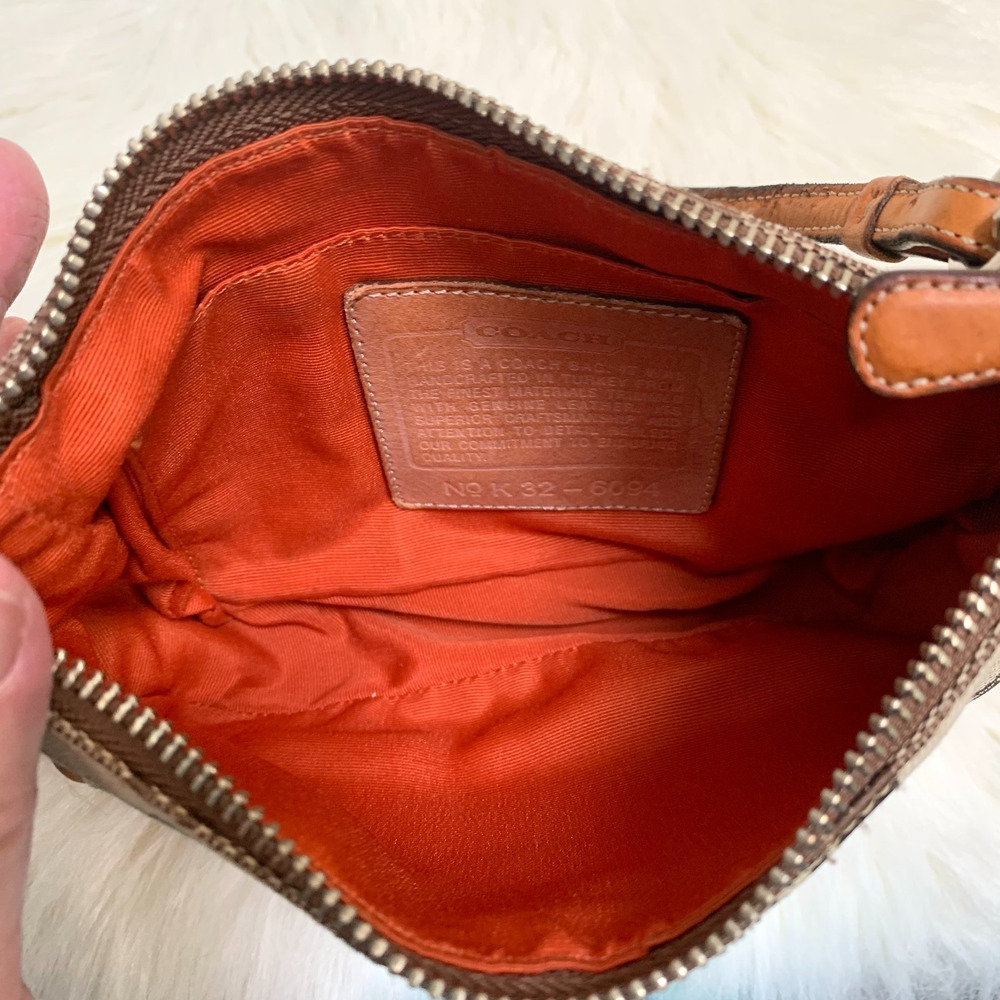 COACH Vintage Y2K Khaki/Tan Signature Demi Bag Wristlet Only (READ) Purse #6094 - Picture 11 of 16